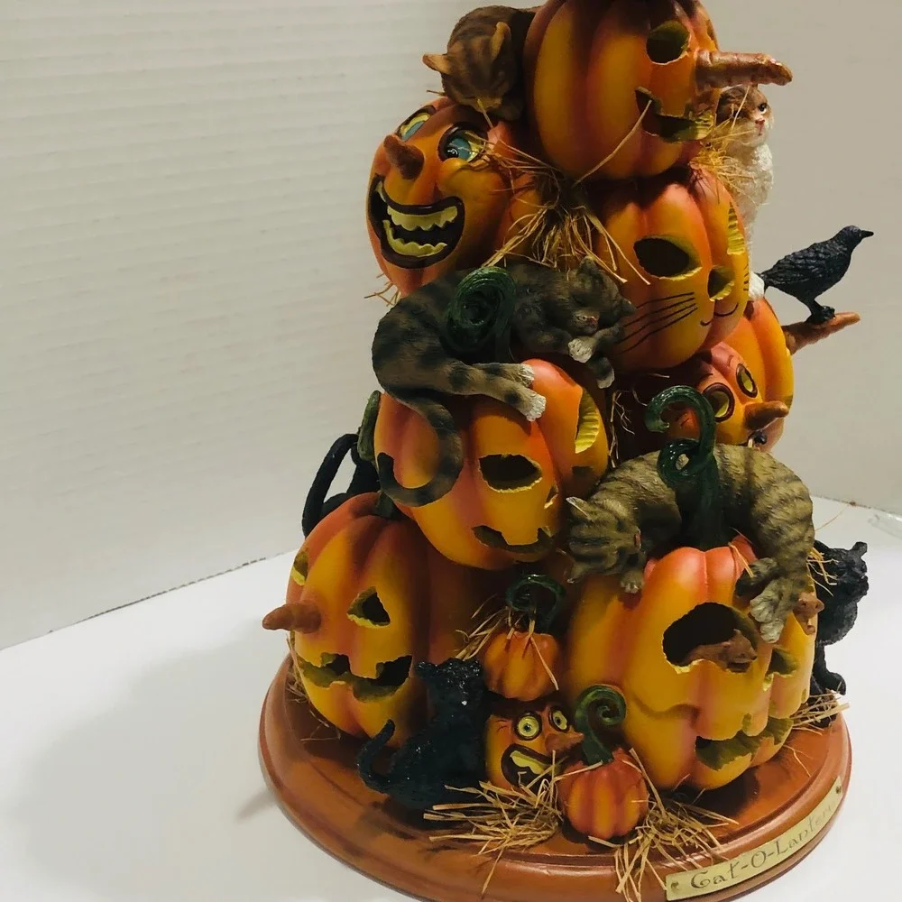 VTG Halloween Cat-O-Lantern Blow Mold Charles Wysocki Numbered Kitty Kitten Mice